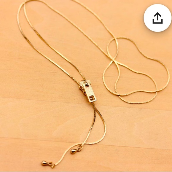 Vintage Jewelry - Zipper Necklace 70’s 14K Gold plated chain 1970’s Vintage 24” NWOT